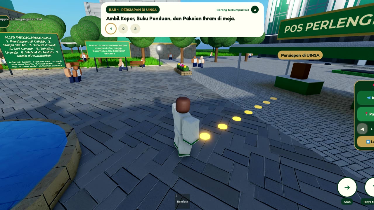 Tampilan misi di dalam game